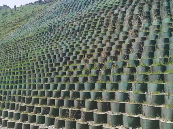 土工格室-祁连山山体护坡施工